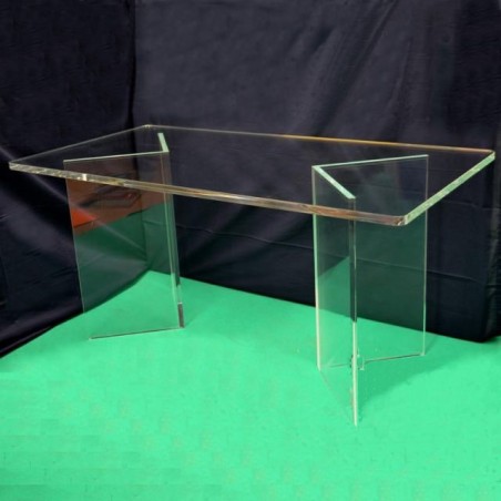 Tavolo trasparente gambe a triangolo